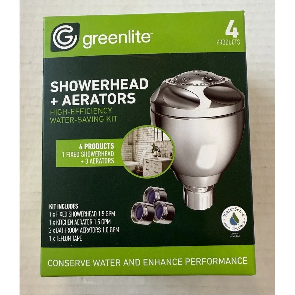 Greenlite High Efficiency Showerhead Aerators Water Saving Kit 4 Products‎
